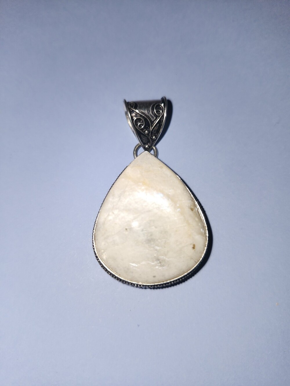 Natural Rainbow Moonstone Teardrop Pendant Sterling Silver 925 New